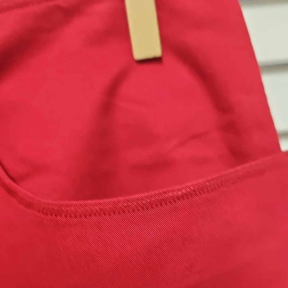 NWT Katayone Adeli Women's Red Straight-Leg Trousers 100% Cotton Sz 10 High End - Picture 7 of 12